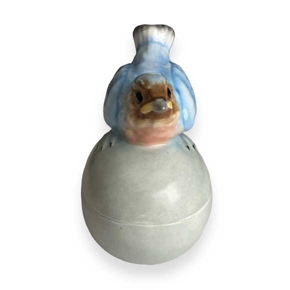 Vintage Enesco Robin Egg Trinket Box 1979 Bone China Maruri Masterpiece - Picture 3 of 8